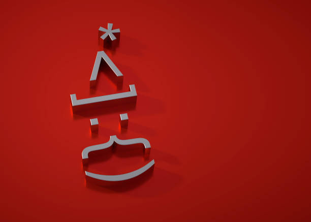Silver Santa Claus Emoticon on red Background