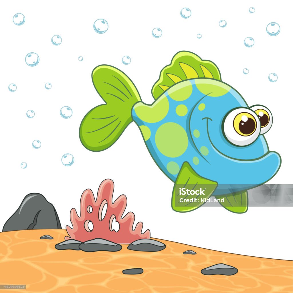 Ilustración de Personaje De Dibujos Animados Pez Azul Del Océano Aislado En El Paisaje Marino Mundo Submarino Marino Con Plantas Sobre Arena Y Peces De Colores Plantilla De Linda Criatura Acuática Tropical Ilustración de Personaje De Dibujos Animados Pez Azul Del Océano Aislado En El Paisaje Marino Mundo Submarino Marino Con Plantas Sobre Arena Y Peces De Colores Plantilla De Linda Criatura Acuática Tropical