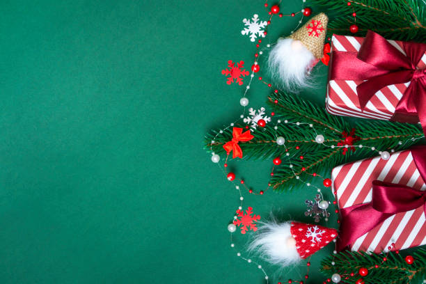 istock Christmas background. Flat new year mockup with copy space 1358838163