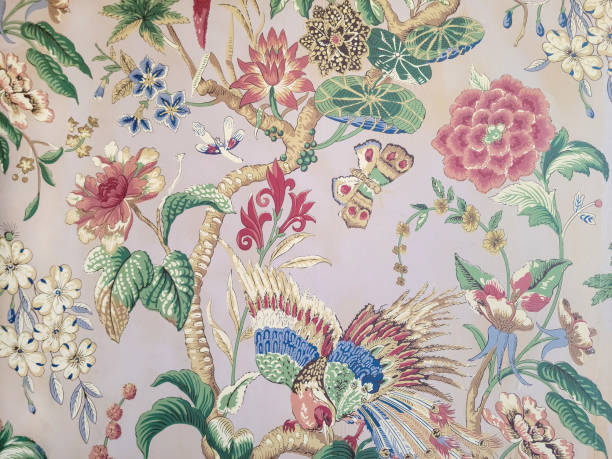 Old-fashioned Floral Wallpaper stock photo