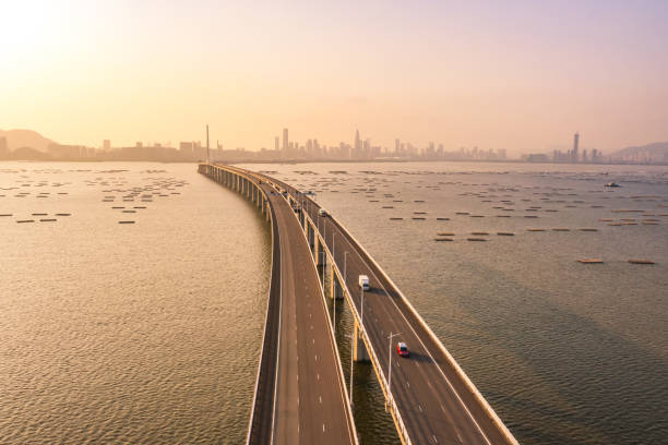 istock Drone view of the Shenzhen Bay Bridge 1358840414