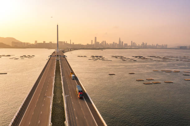 istock Drone view of the Shenzhen Bay Bridge 1358840435