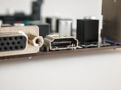 Connectors, interfaces for connecting the display to a computer, laptop, hdmi, selective focus