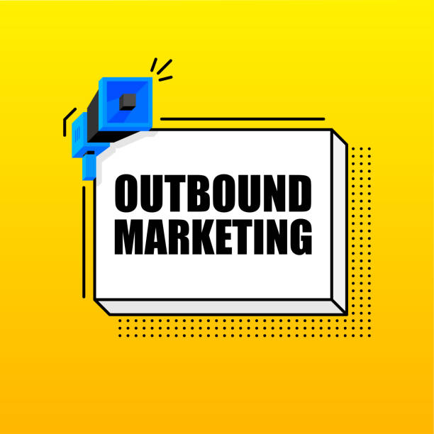 istock Outbound Marketing banner template. Marketing flyer with megaphone. Isometric and pixel style. Template for retail promotion and announcement. Vector illustration. 1358841680