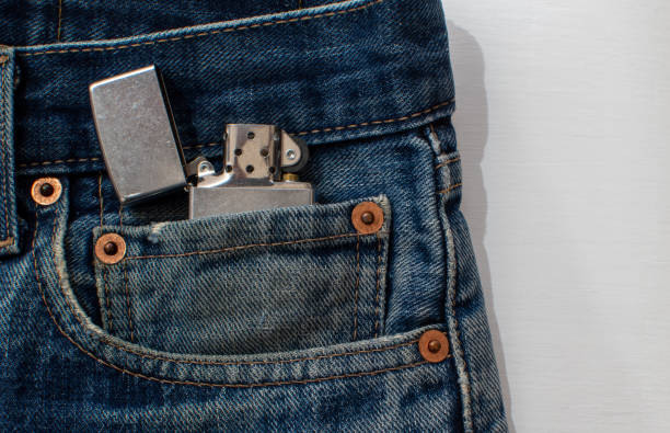 istock Metal lighter in denim pocket 1358842997