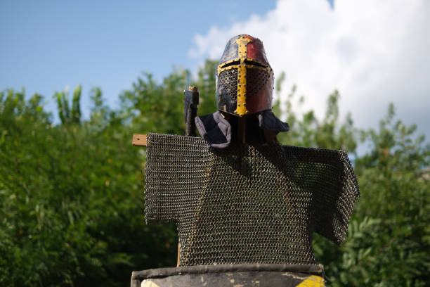 Medieval warrior with chain mail armor and sword
