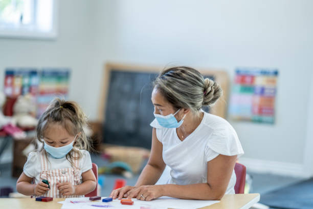 istock Coloring at Daycare During COVID 1358844224