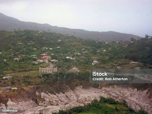 Extensive Damage To The Southern Part Of The Island Of Montserrat Following The Eruption Of The Soufriere Hills Volcano In 1995 Stock Photo - Download Image Now