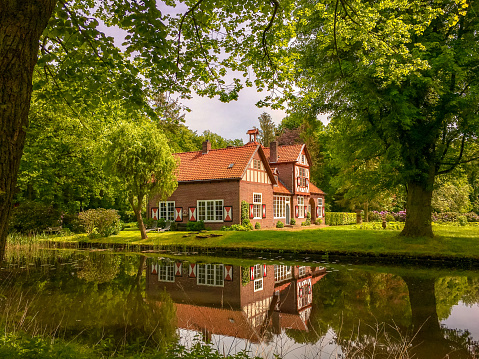 Reflection of a house located next to Heeze Castle. Taken in 2018.