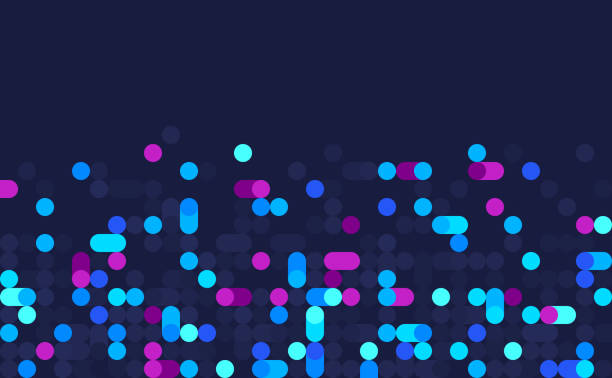 Dot Abstract Pixel Modern Edge Background Modern pixel border edge background design. computer graphic stock illustrations