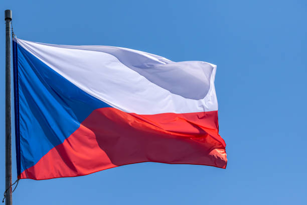 istock Czech national flag. Czech Republic. CZ 1358854699