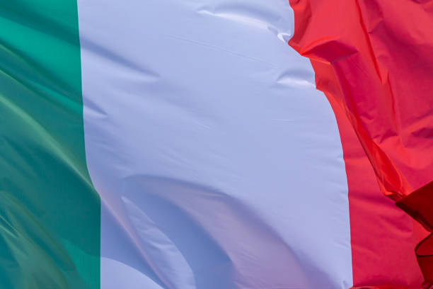 istock Italian national flag. Italian Republic. IT 1358854729