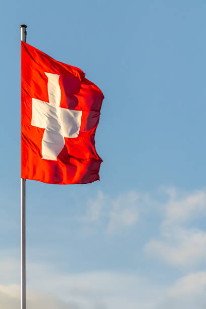 istock Switzerland national flag. Swiss Confederation, CH 1358854824