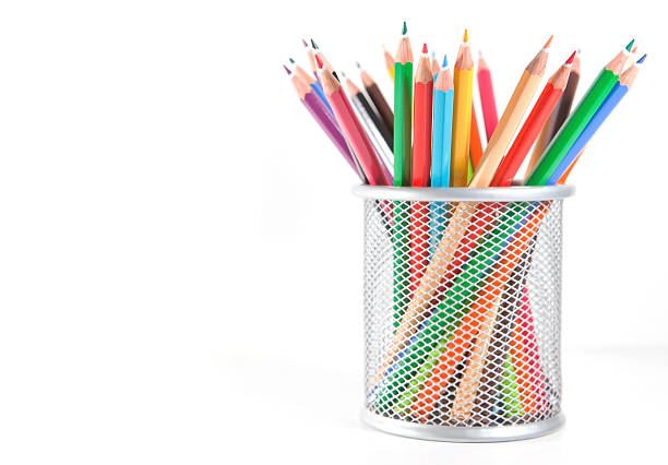 istock Colour pencils in the basket 135885537