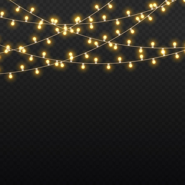 istock Christmas golden light garland, led neon lamp. 1358855574