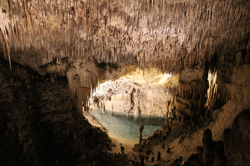 Image of a small lake in a cave of Mallorca