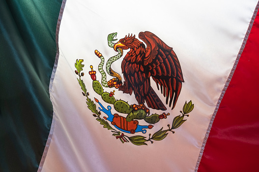 Close-up of Mexican flag