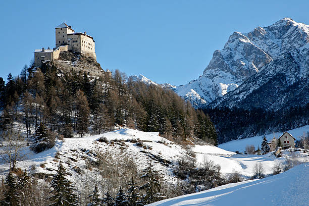 istock Tarasp Switzerland mountains in the winter and a castle 135886417