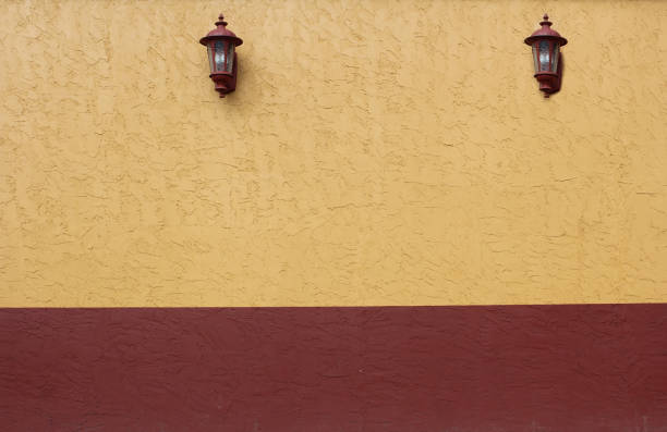 Close-up Building Detail Red and Orange Wall