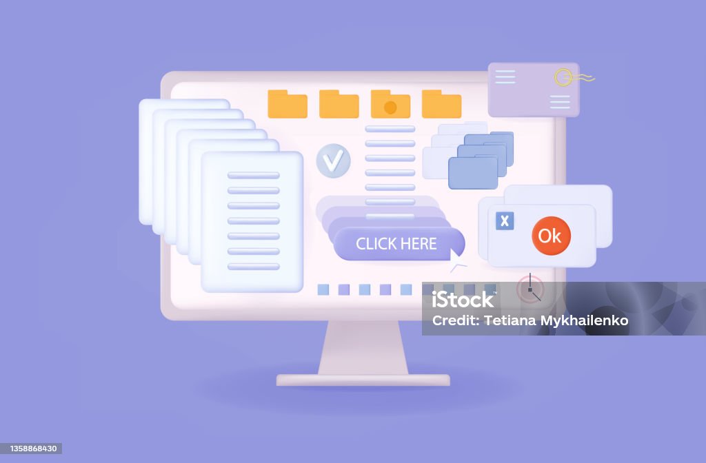 3d Pop Up Window Computer Data Failure Or Connection Problem Repetitive ...
