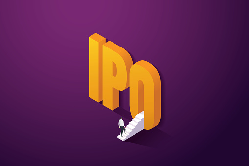 IPO investment opportunity increase the commercial value of the company. isometric vector illustration.