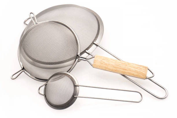 istock Stainless steel sieve on white background. 1358884876