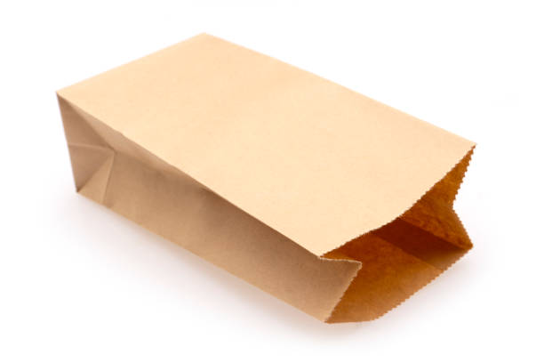 istock Oil paper bag on white background. 1358884927