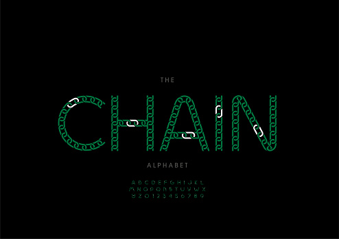 Chain Letter Graph Chain Alphabet Stock Illustration - Download Image Now - Abstract ...