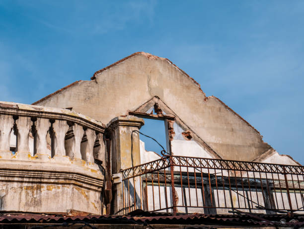 istock balcony of an old house with a collapsed roof 1358889696