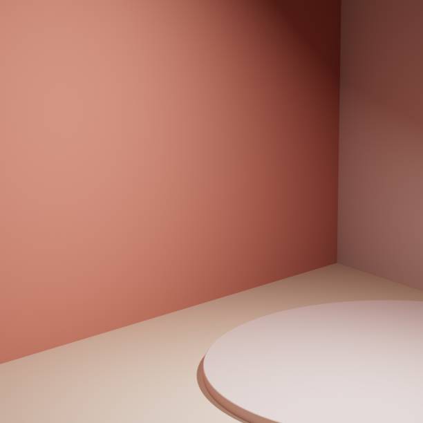 istock Product podium stage for mockup presentation, concrete, metal, texture, background 1358894935