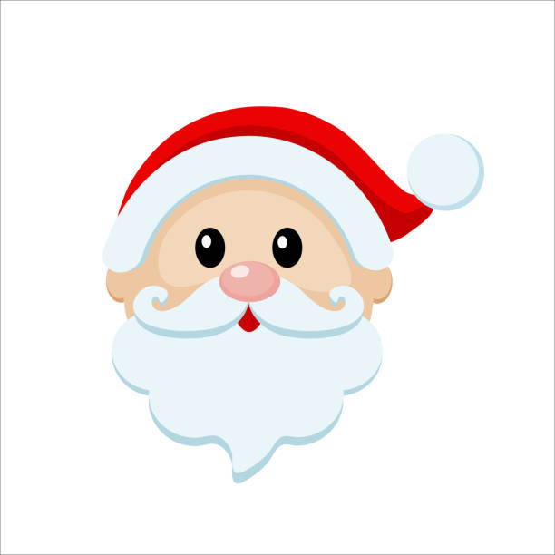 illustrazioni stock, clip art, cartoni animati e icone di tendenza di babbo natale viso catroon - catroon