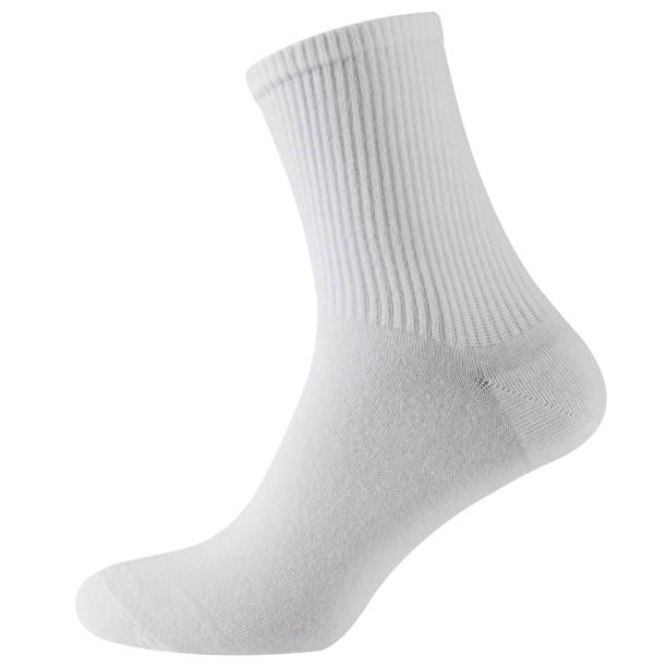 istock white long sock for sports, with a massage effect, on a white background 1358901397