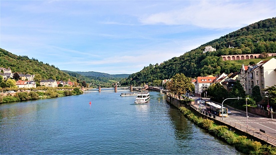 Neckar river at  Heidelberg city.