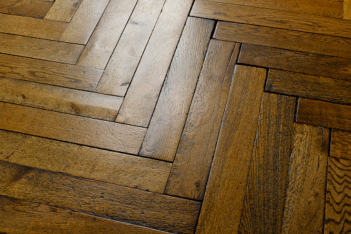 Old parquet floor well maintained