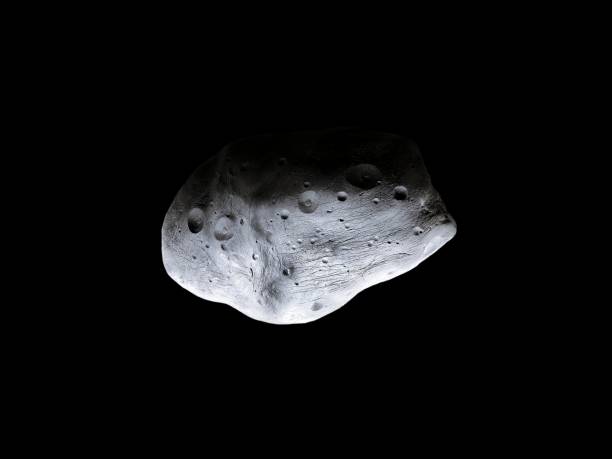 istock Large space stone. Asteroid isolated on a black background. 1358917737