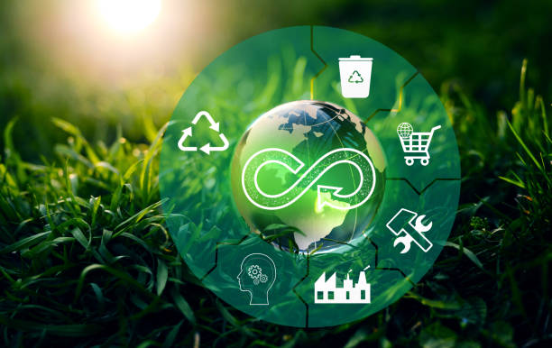 istock Energy consumption and CO2 emissions are increasing. Circular economy concept. Sharing, reusing,repairing,renovating and recycling existing materials and products as much possible. 1358919673