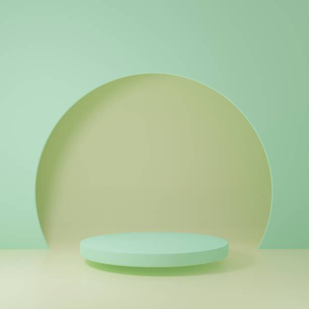 istock Product Stand in green room ,Studio Scene For Product ,minimal design,3D rendering 1358920678
