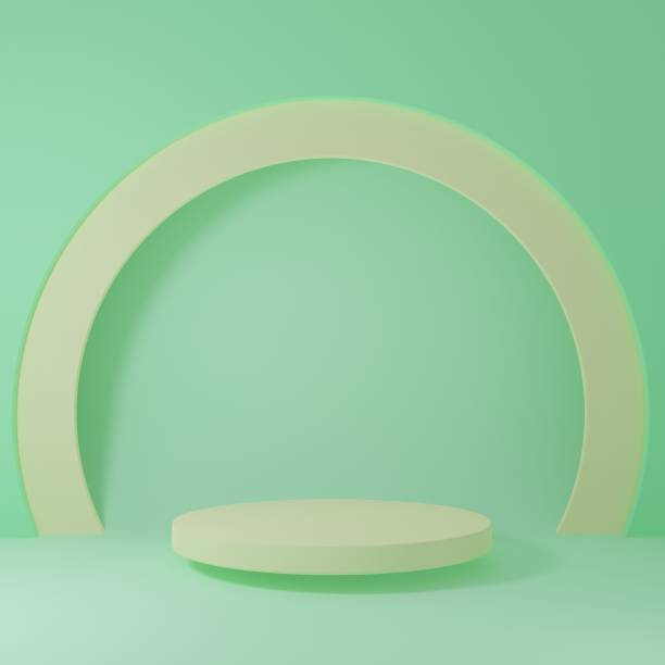 istock Product Stand in green room ,Studio Scene For Product ,minimal design,3D rendering 1358920690
