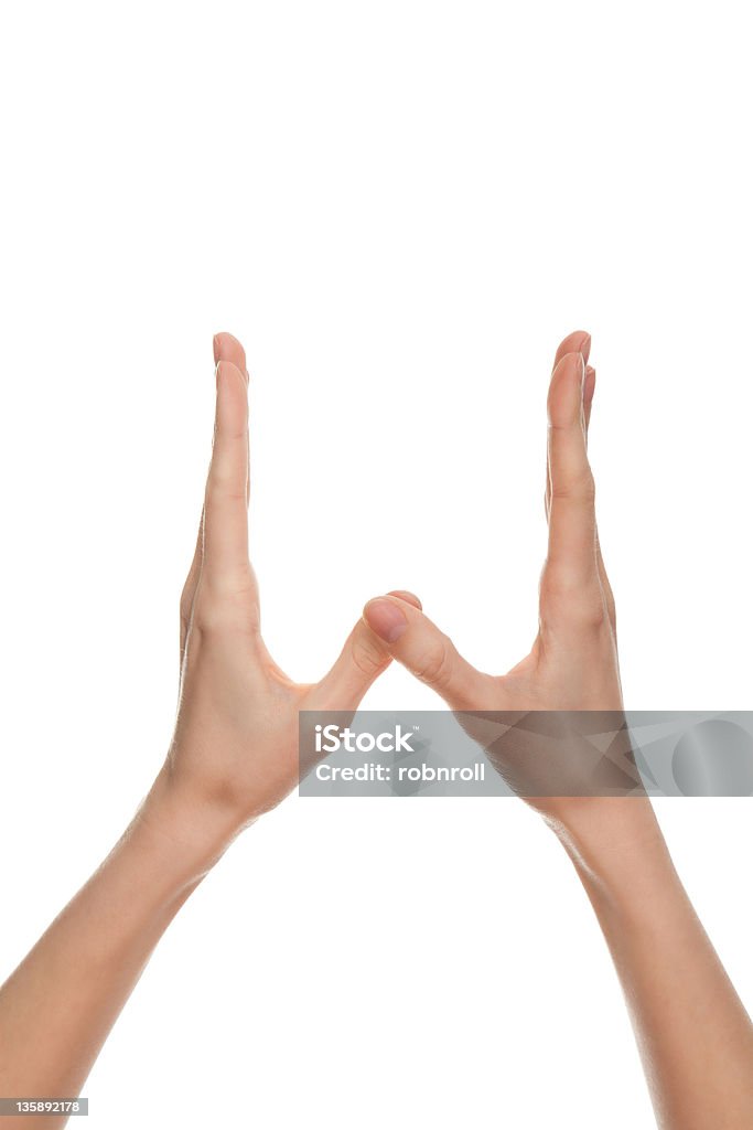 Weibliche Hände bilden der Buchstabe "B" - Lizenzfrei Buchstabe W Stock-Foto