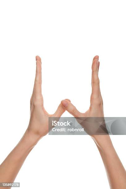 Female Hands Forming The Letter Quotwquot Stock Photo - Download Image Now - Letter W, Alphabet, Cut Out