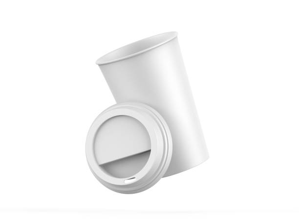istock White disposable coffee cup with plastic lid, paper cup mockup on isolated white background, 3d illustration 1358922909