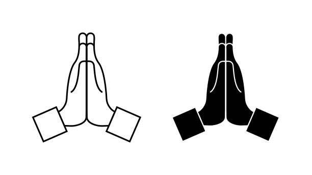 Pray icon. Hand with of namaste. Emoji for hope, sorry, please. Hand of prayer. Emoticon of thank in pray. Folded together hands for faith, church, honest. Emotion of begging. Cartoon symbol. Vector Pray icon. Hand with of namaste. Emoji for hope, sorry, please. Hand of prayer. Emoticon of thank in pray. Folded together hands for faith, church, honest. Emotion of begging. Cartoon symbol. Vector. pleading emoji stock illustrations