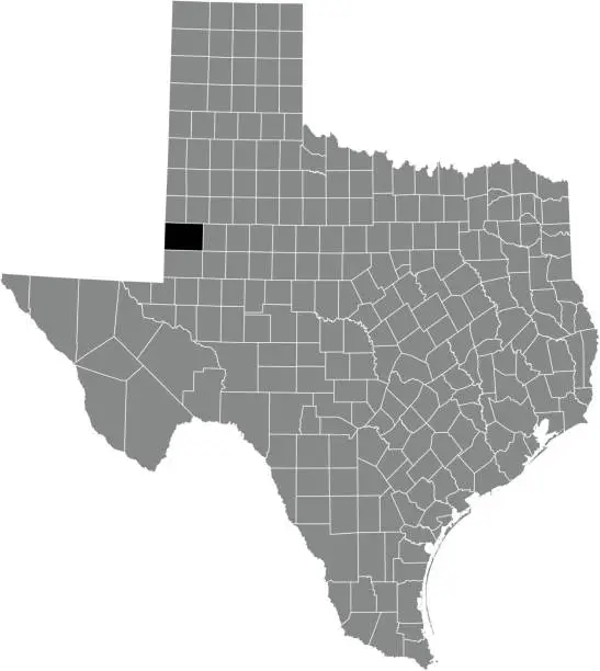 Vector illustration of Location map of the Gaines County of Texas, USA