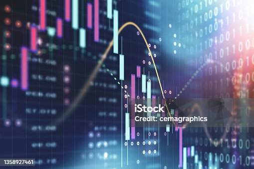 istock Currency and Exchange Stock Chart for Finance and Economy Display 1358927461