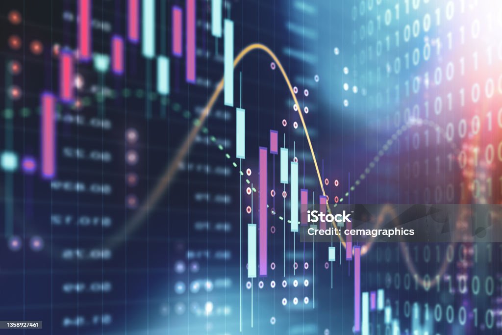 Currency and Exchange Stock Chart for Finance and Economy Display Stock Market and Exchange Stock Photo