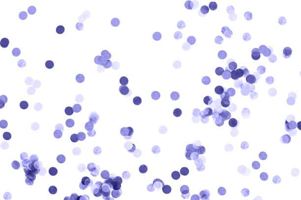 istock Festive very peri  confetti background. Flat lay style. 1358927793