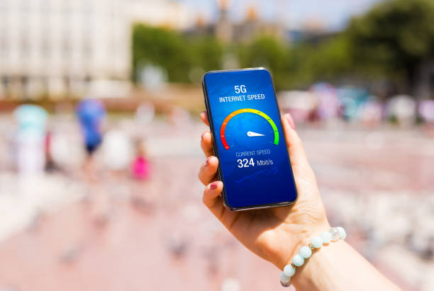 istock Person checking connection speed of 5G internet on mobile phone 1358931320