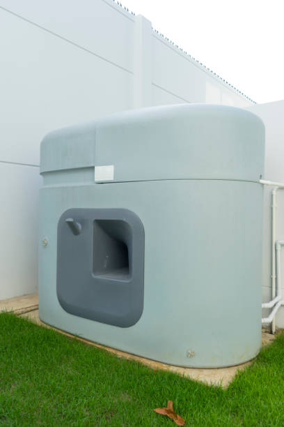 istock plastic water tank stands in a backyard 1358931410