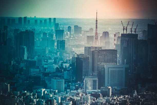 istock Building group in central Tokyo 1358931458