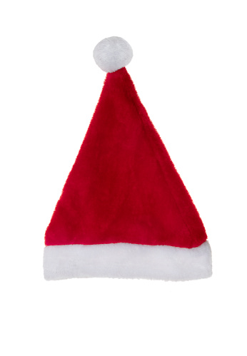 Red santa claus hat - isolated on white background